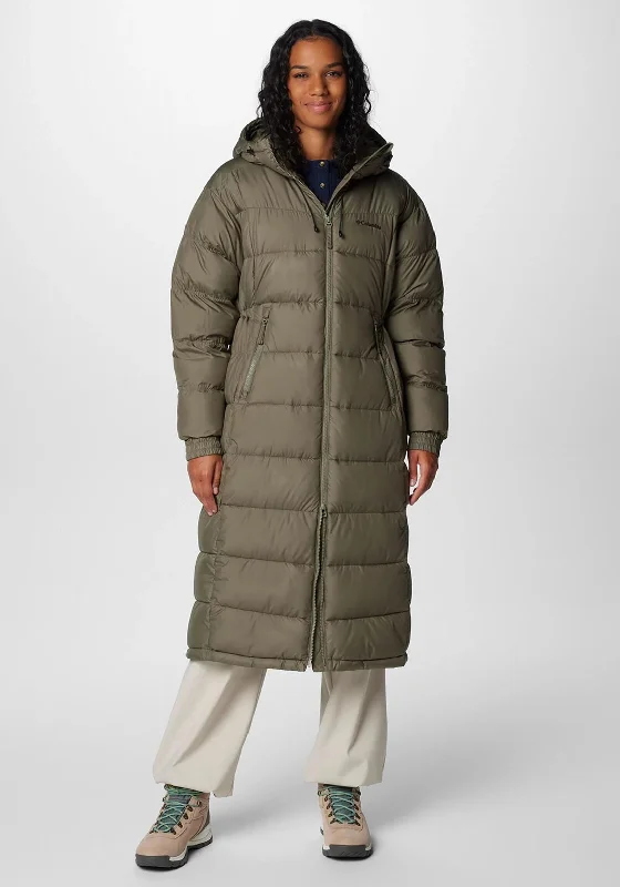 Columbia Womens Pike Lake™ II Long Hooded Coat, Stone Green