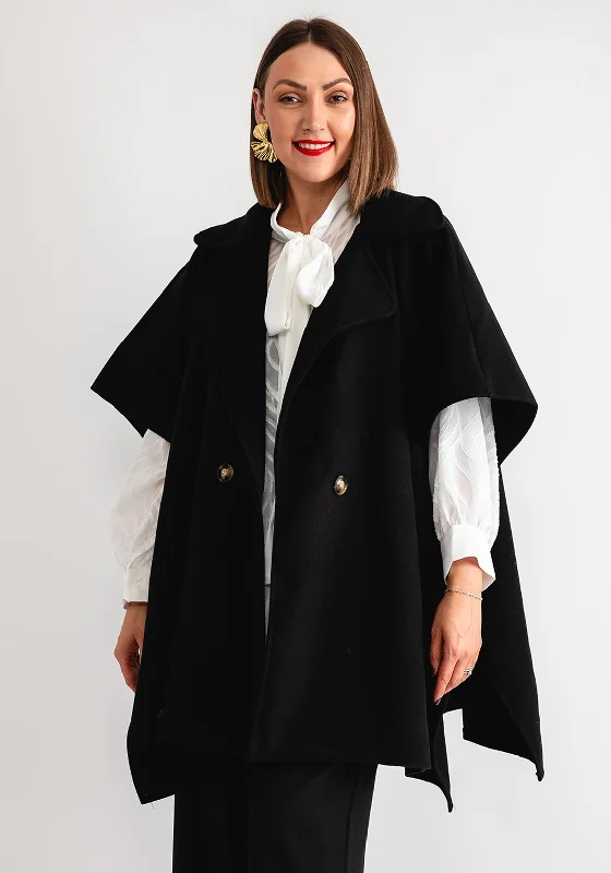 Serafina Collection One Size Cape Coat, Black