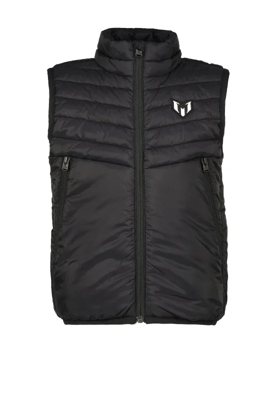 Vingino X Messi Teonell Sleeveless Padded Gilet, Deep Black