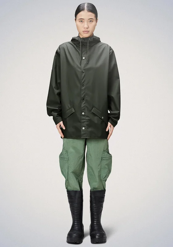 Rains Waterproof Short Raincoat, Green