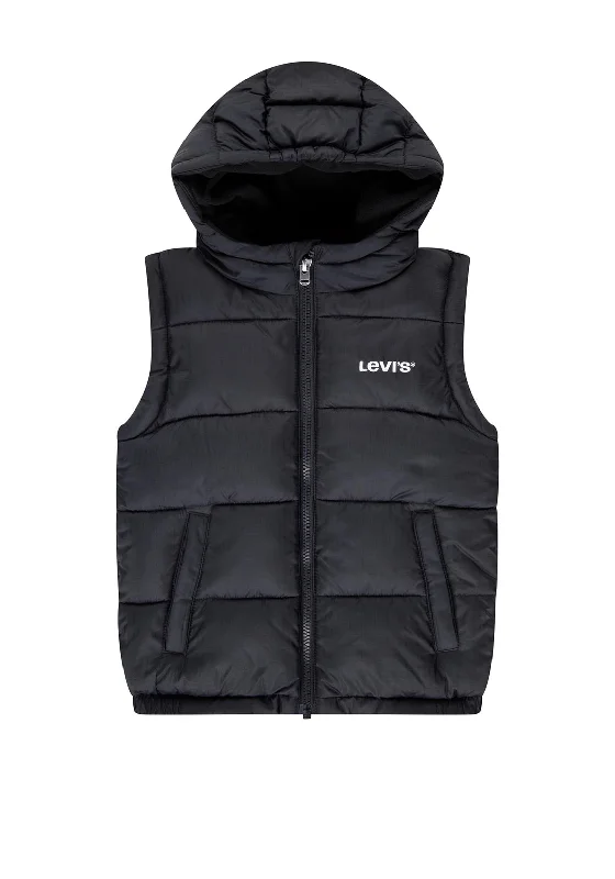 Levi’s Boys Essential Hooded Bodywarmer, Black