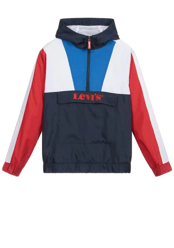 Levis Boys Colour Block Windbreaker, Navy Mix