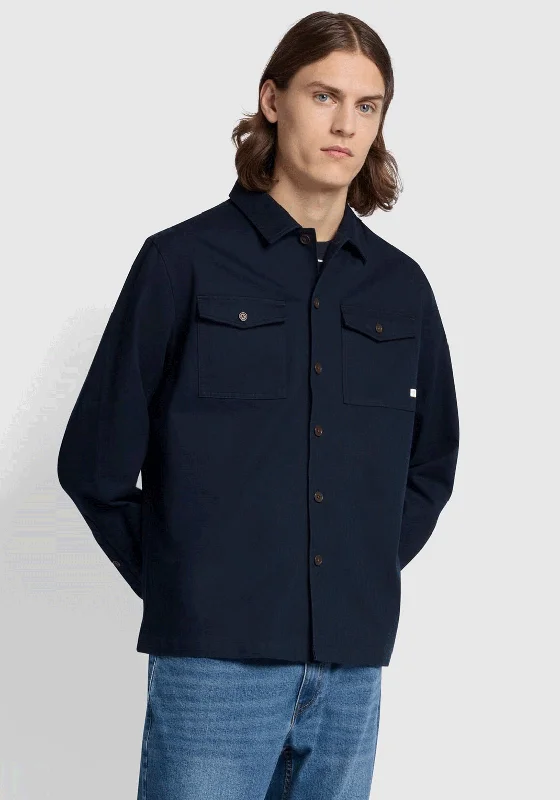 Farah Peters Twill Overshirt, True Navy