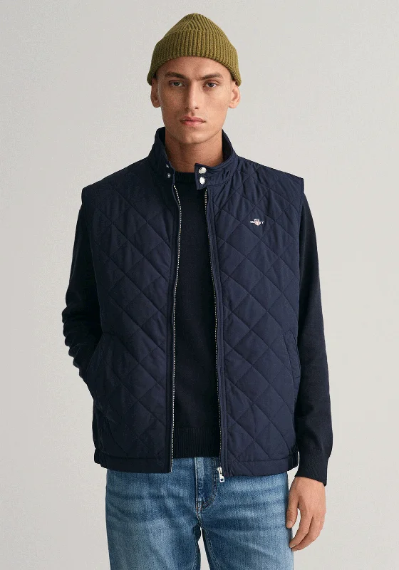 Gant Quilted Gilet, Evening Blue