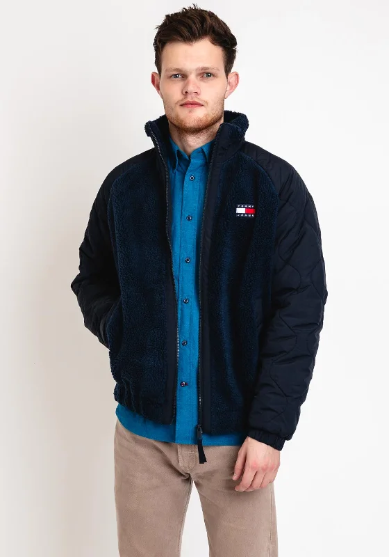 Tommy Jeans Mix Media Sherpa Jacket, Twilight Navy