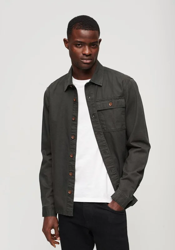 Superdry Vintage Military Overshirt, Jet Black