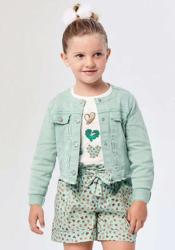 Mayoral Girls Twill Jacket, Mint