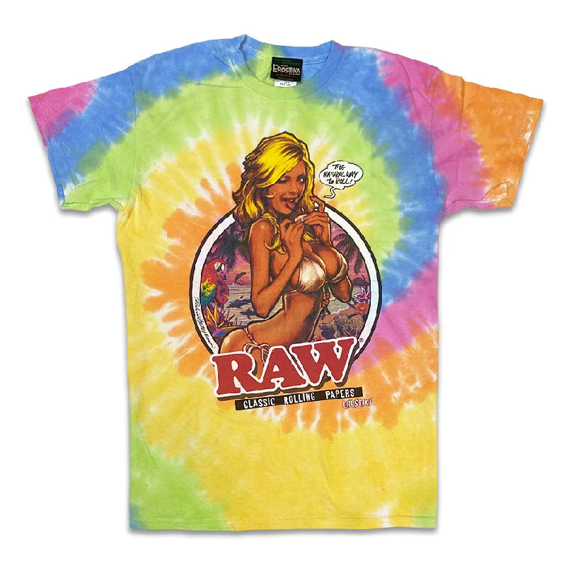 “RAW GIRL” Tie-dye T-shirt