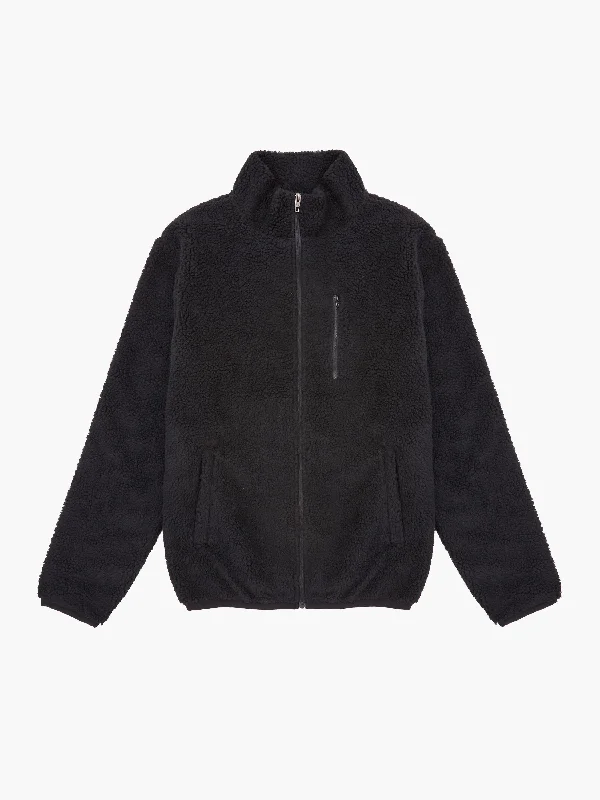 Borg Funnel Neck Zip Up Jacket