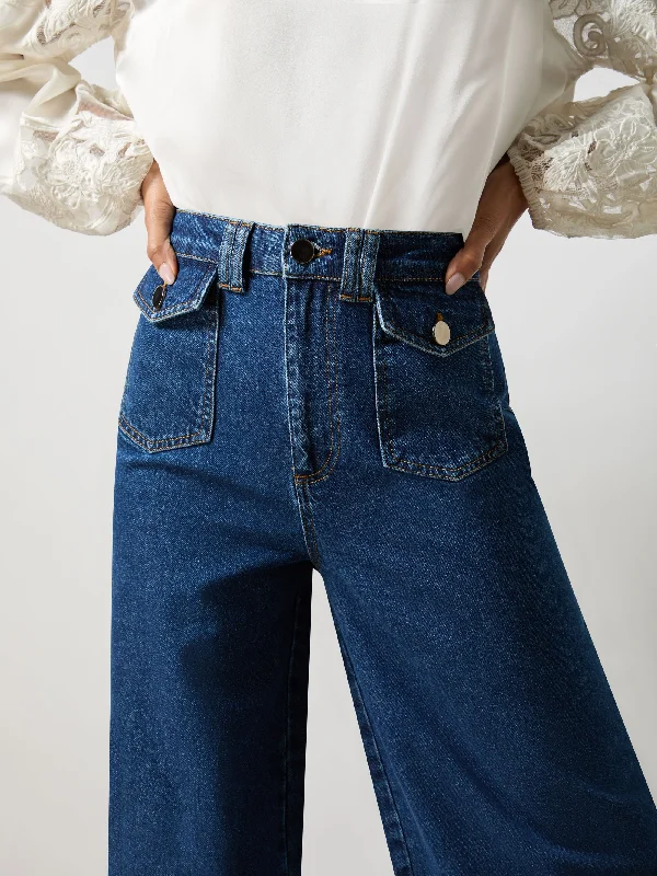 Blue Wide Leg Jeans