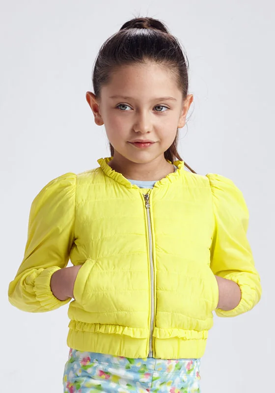 Mayoral Girls Soft Puffer Jacket, Yellow