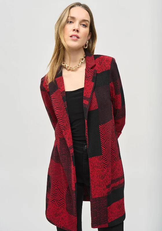 Joseph Ribkoff Mix Pattern Blazer Style Jacket, Red & Black