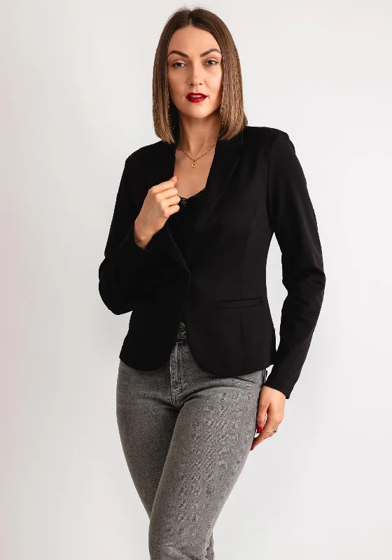 Kaffe Jenny Single Button Fitted Blazer, Black