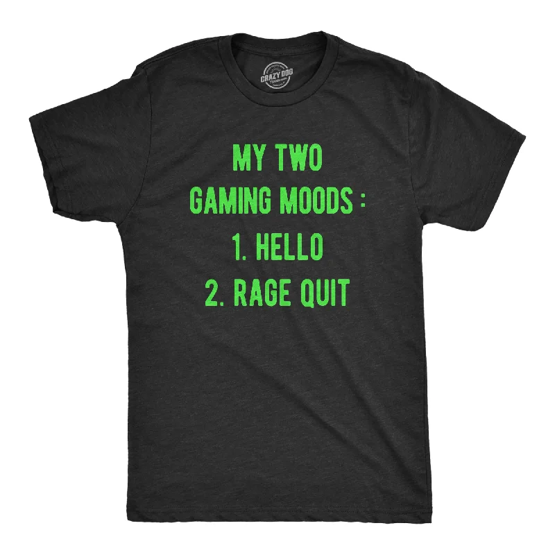 Mens My Two Gaming Moods T Shirt Funny Video Gamer Anger Joke Tee For Guys