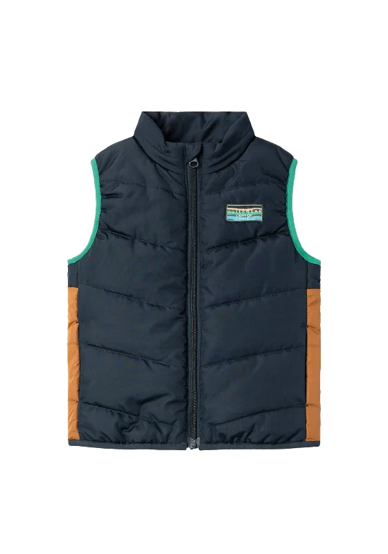 Name It Mini Boy My Lane Padded Vest, Dark Sapphire