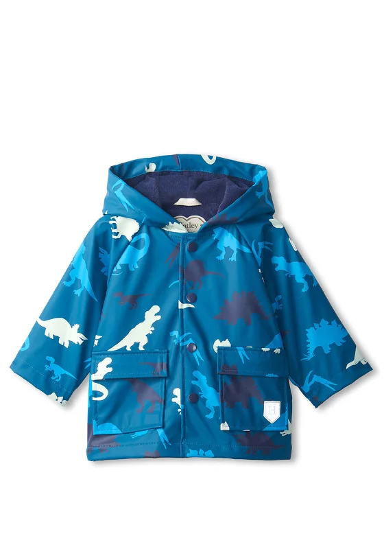 Hatley Mini Boys Dinosaur Colour Changing Raincoat, Blue