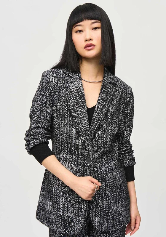 Joseph Ribkoff Rib Cuff Printed Blazer, Black