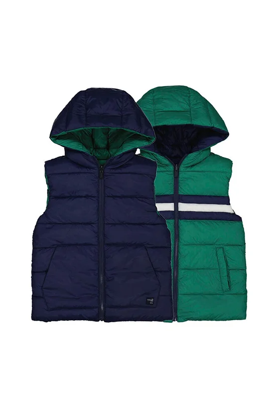 Mayoral Boy Hooded Reversible Gilet, Forest