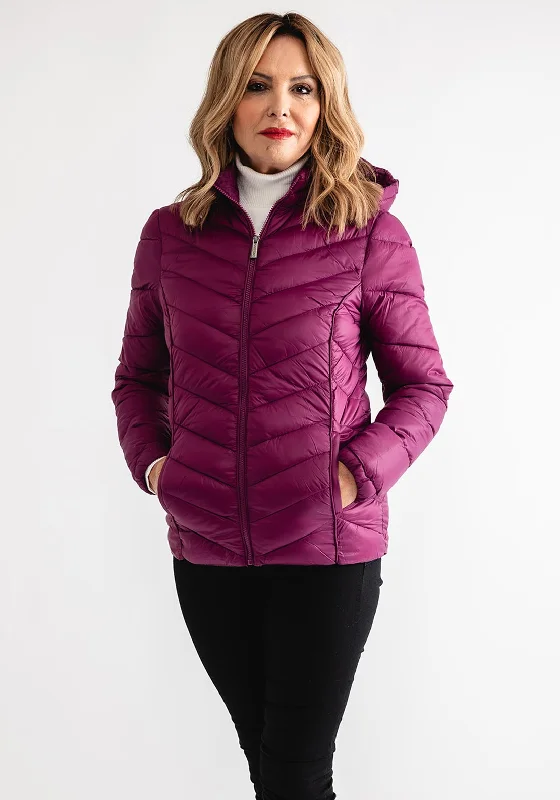 Leon Collection Padded Hooded Jacket, Purple