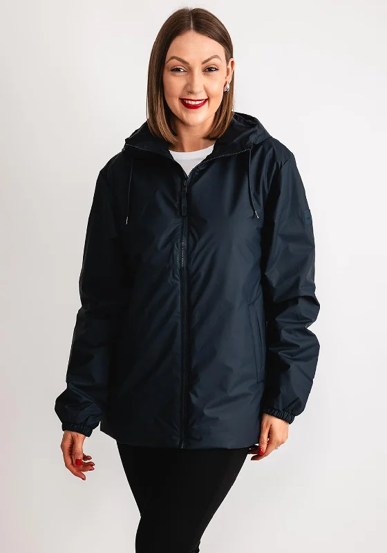 Rains Lohja Insulated Long Waterproof Jacket, Navy