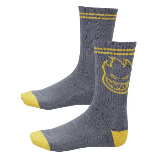 Spitfire Bighead Crew Socks - Charcoal/Yellow