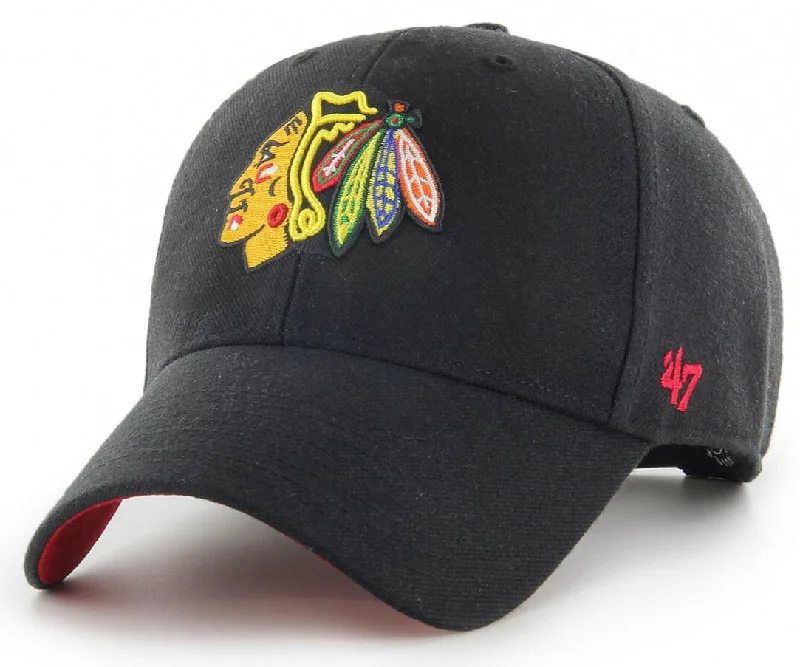 Chicago Blackhawks 47 Brand MVP Black Ballpark NHL Team Snapback Cap