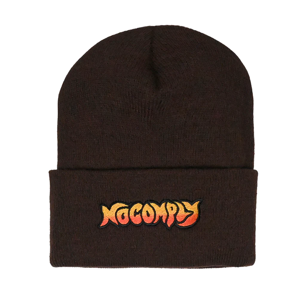 No-Comply Flame Beanie - Brown