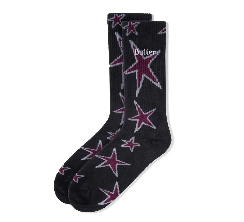 Butter Goods Star Socks - Black