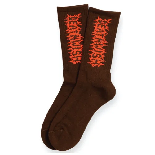 Deathwish Stomp Crew Socks - Brown/Orange