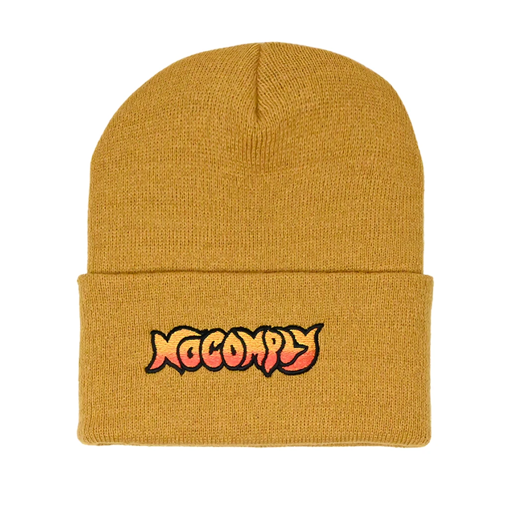 No-Comply Flame Beanie - Gold