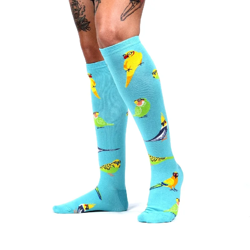 Pretty Birds Knee High Socks