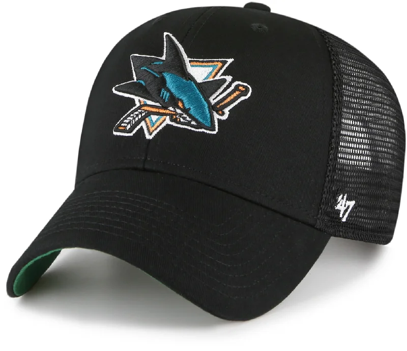 San Jose Sharks 47 Brand Branson MVP Mesh Black NHL Trucker Cap