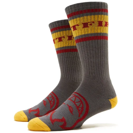 Spitfire Classic '87 Crew Socks - Gray/Gold/Deep Red