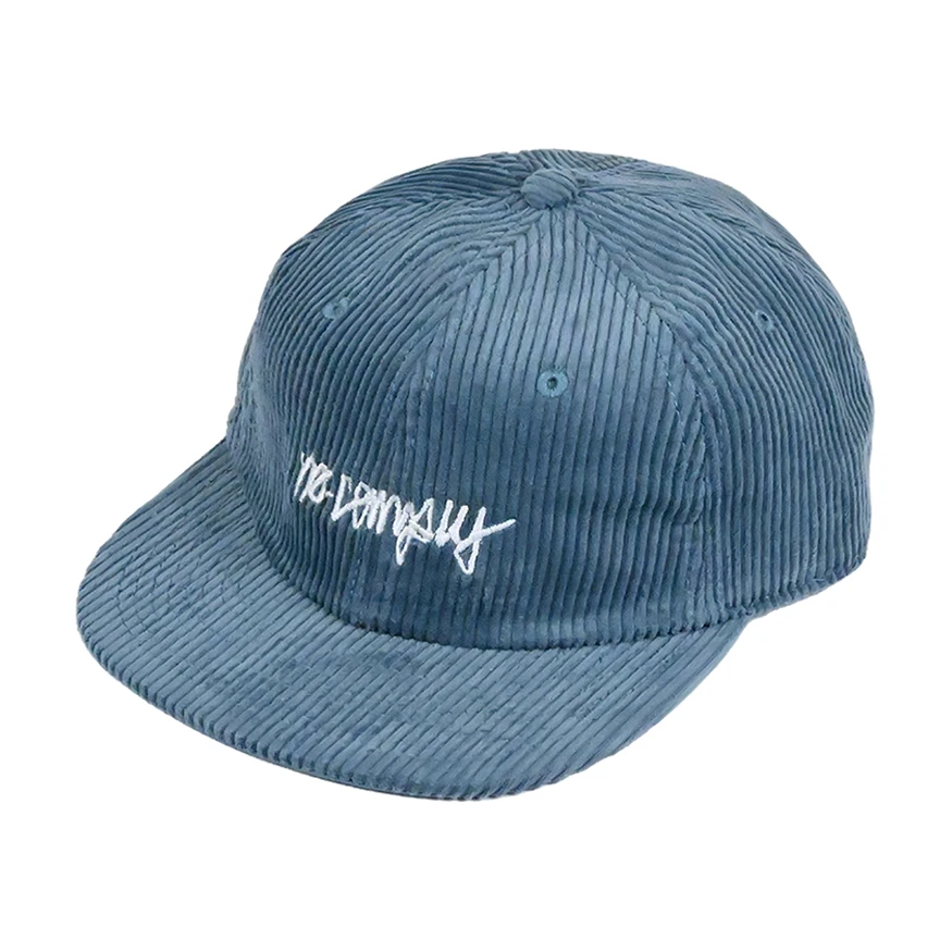 No-Comply Script Check Corduroy Hat - Blue